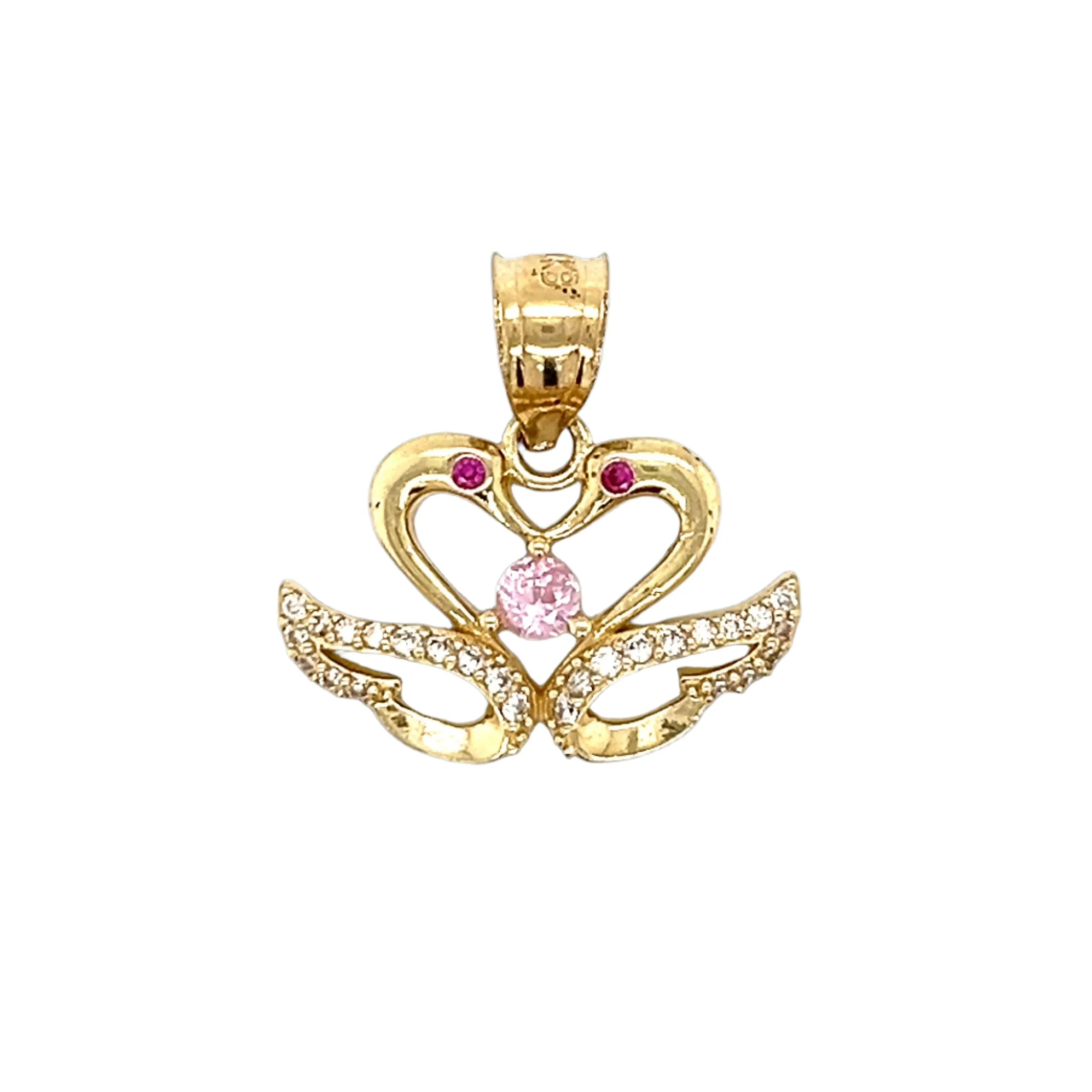 14K Gold Heart With Wings Pendant