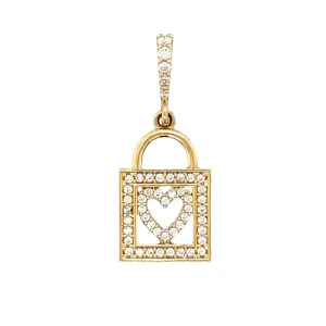 14K Gold Lock with Heart Pendant