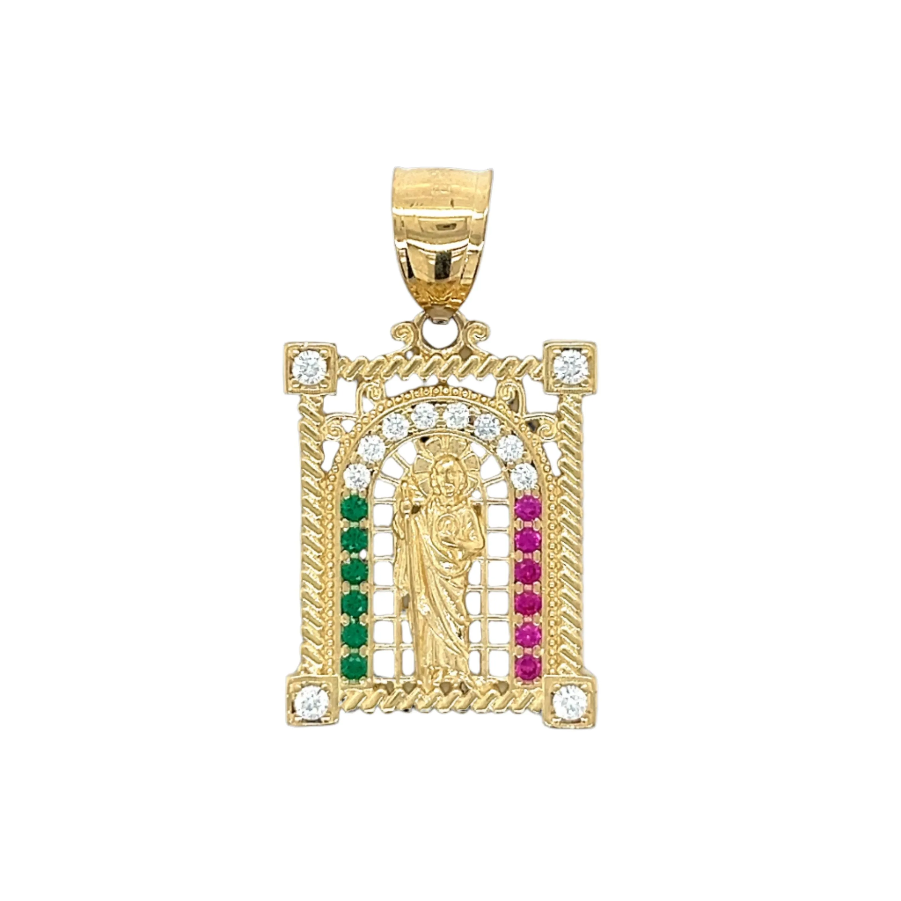 14K Gold San Judas Religious Pendant