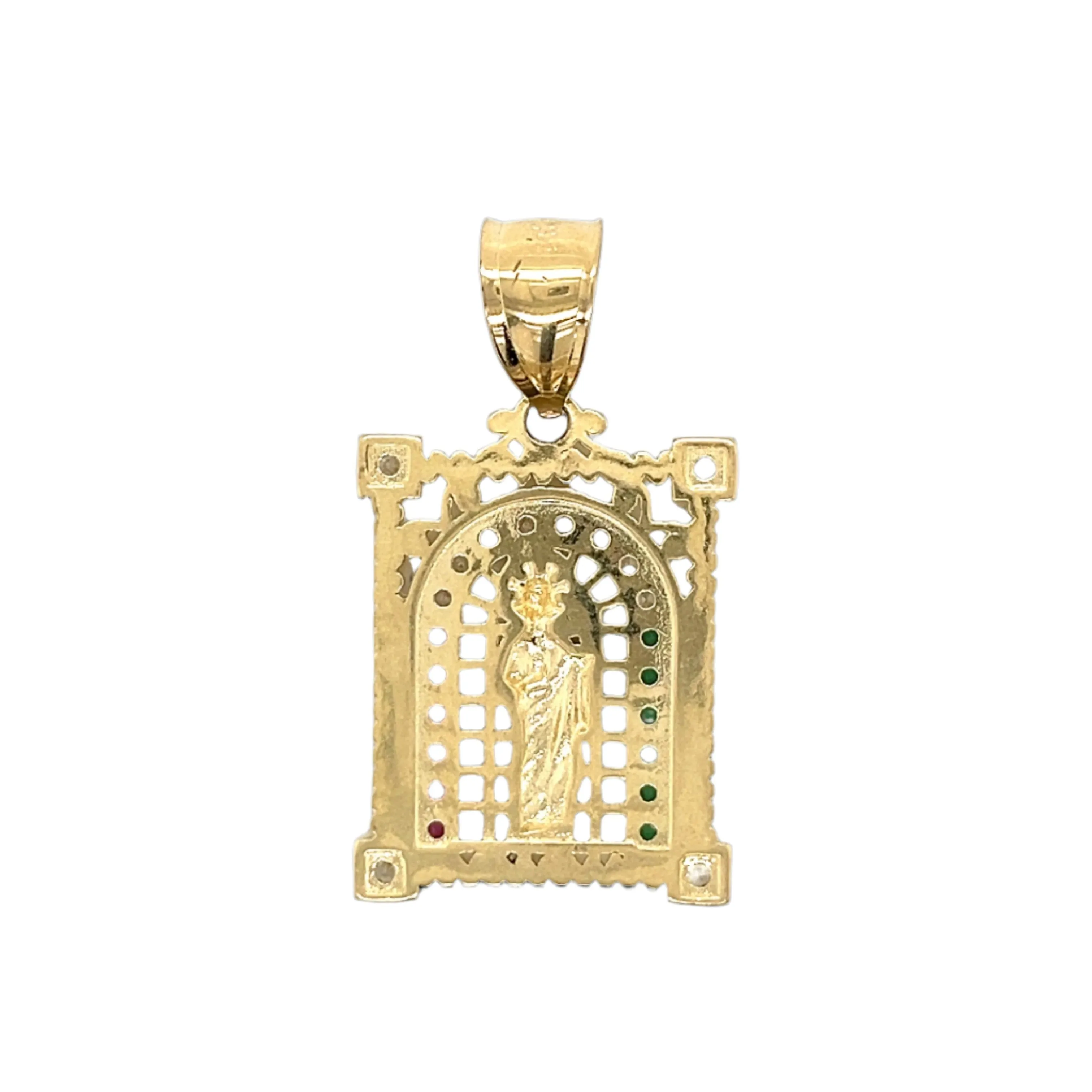 14K Gold San Judas Religious Pendant
