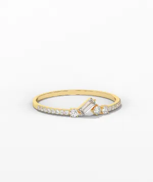 14K Gold Sleek Baguette Diamond Ring