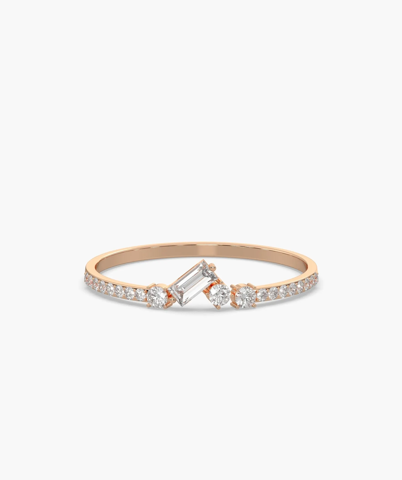 14K Gold Sleek Baguette Diamond Ring