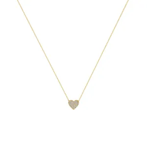 14k Midi Bitty Pavé Diamond Heart Necklace