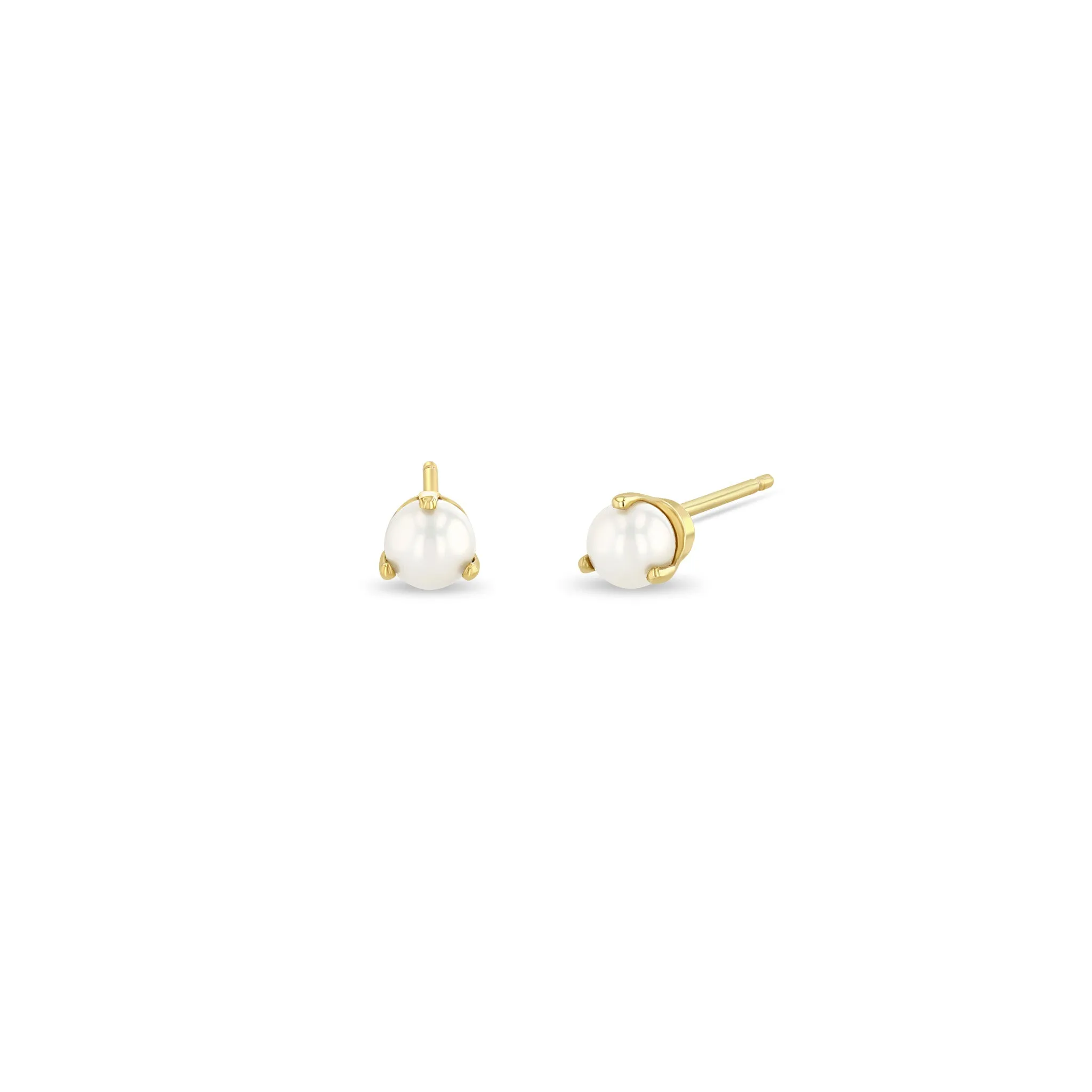 14k Pearl Flat Back Studs | June Birthstone
