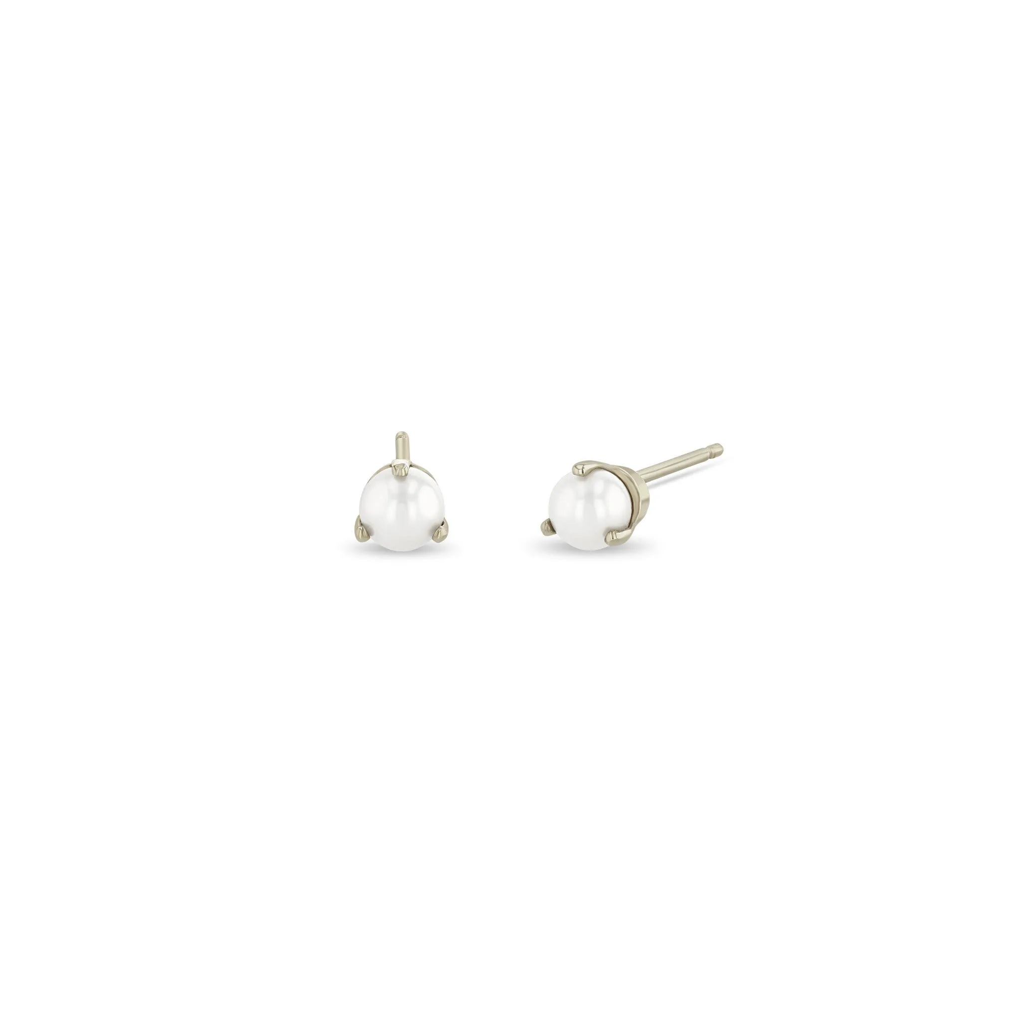 14k Pearl Flat Back Studs | June Birthstone