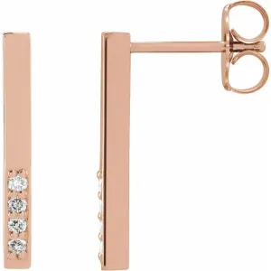 14K Rose .07 CTW Diamond Geometric Dangle Earrings