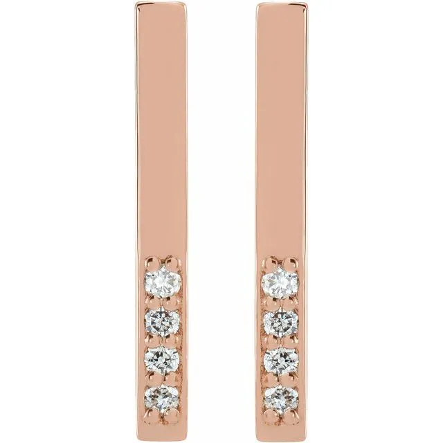 14K Rose .07 CTW Diamond Geometric Dangle Earrings