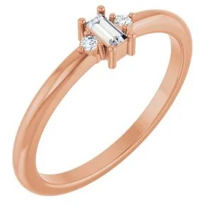 14K Rose .08 CTW Natural Diamond Stackable Ring