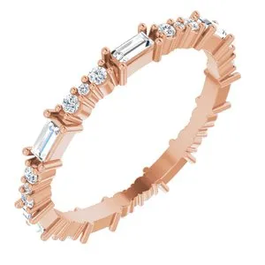 14K Rose 1/2 CTW Natural Diamond Eternity Band Size 8