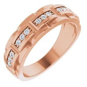 14K Rose 1/3 CTW Diamond Pattern Ring