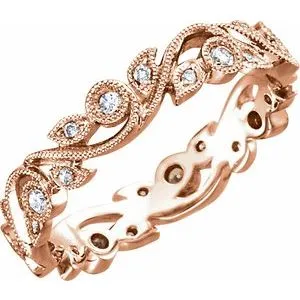 14K Rose 1/4 CTW Diamond Eternity Band Size 5