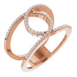 14K Rose 1/5 CTW Diamond Interlocking Loop Ring