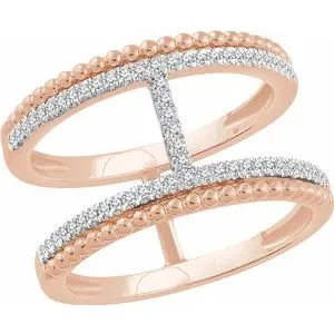 14K Rose 1/5 CTW Diamond Negative Space Ring