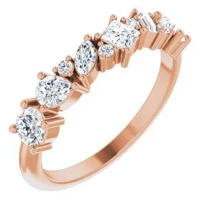 14K Rose 7/8 CTW Diamond Anniversary Band