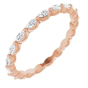 14K Rose 7/8 CTW Diamond Eternity Band Size 7.5