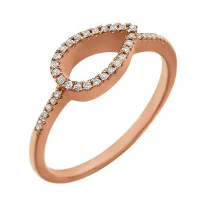 14k Rose Gold 1/10 CTW Diamond Geometric Ring, Size 7