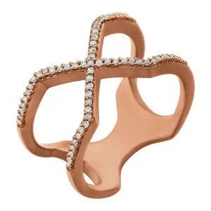 14k Rose Gold 1/6 CTW Diamond Geometric Ring, Size 7