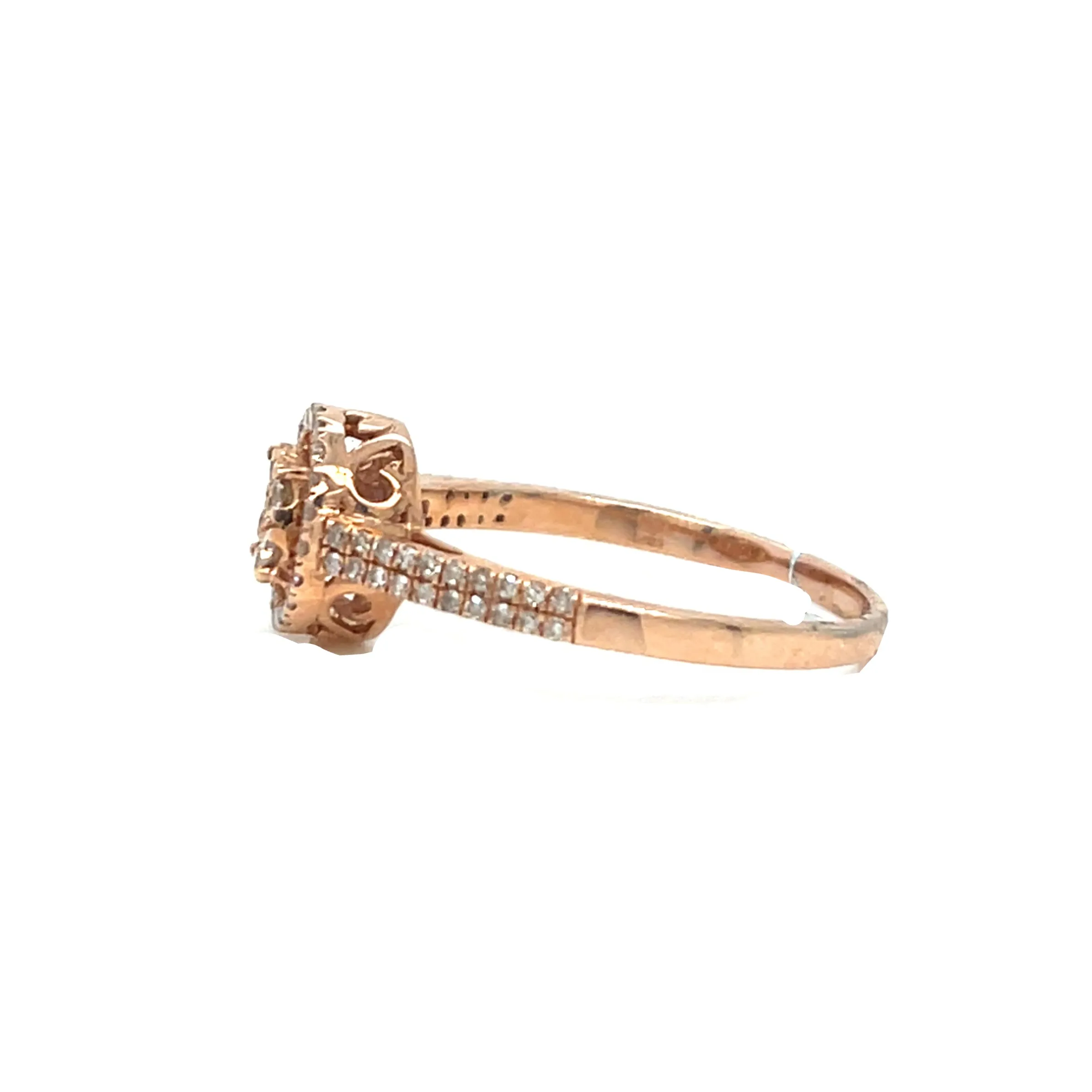 14k Rose-Gold Flower Round 0.35ct Ring - SR14865