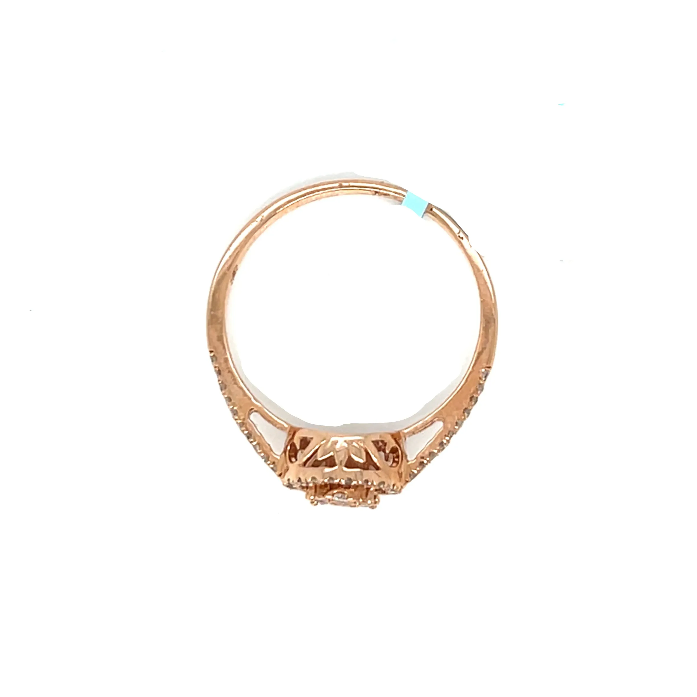 14k Rose-Gold Flower Round 0.35ct Ring - SR14865