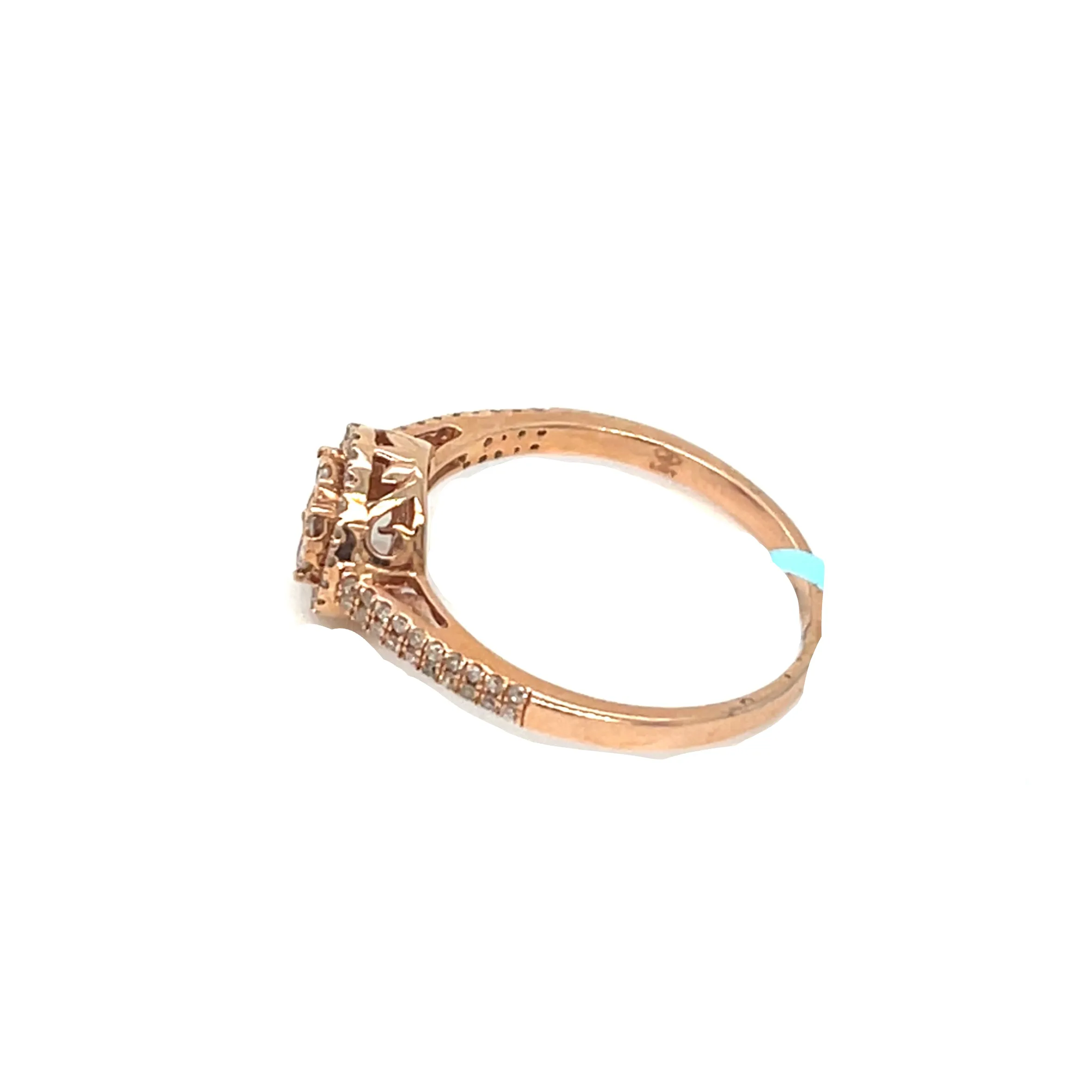14k Rose-Gold Flower Round 0.35ct Ring - SR14865