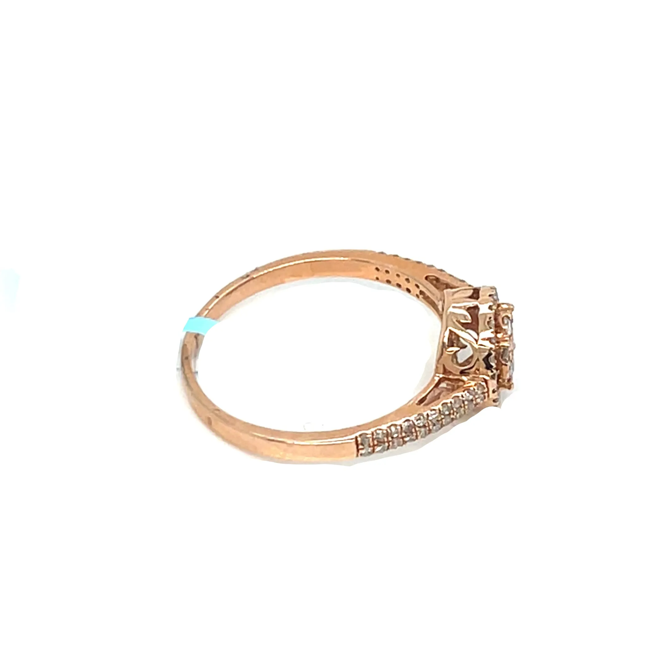 14k Rose-Gold Flower Round 0.35ct Ring - SR14865