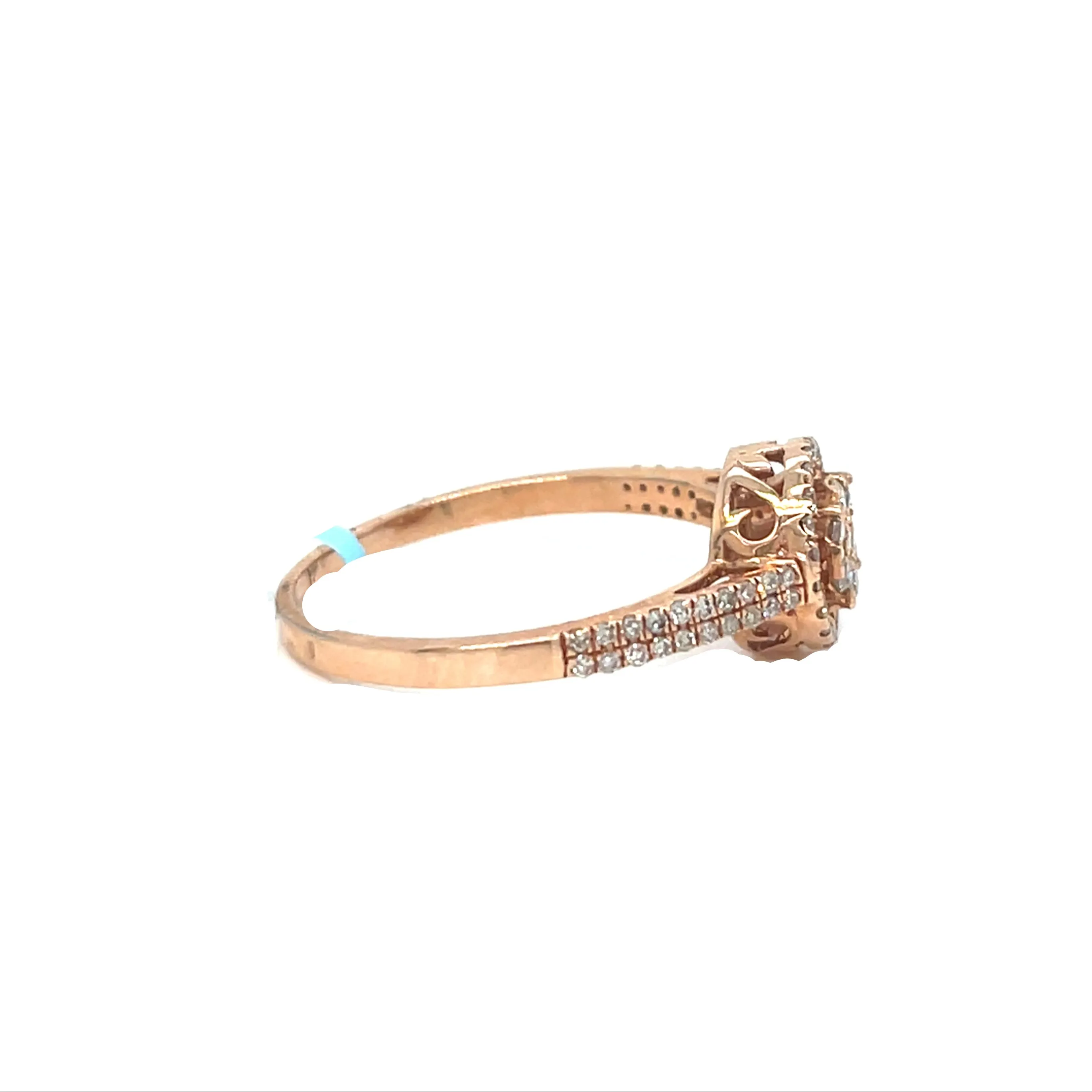 14k Rose-Gold Flower Round 0.35ct Ring - SR14865