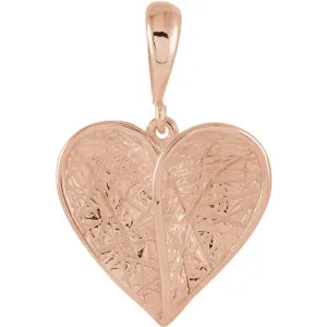 14k Rose Gold Heart Pendant