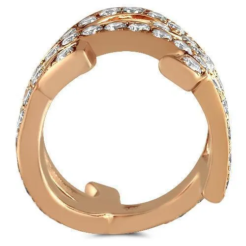 14K Rose Solid Gold Diamond Right Hand Ring 3.50 Ctw