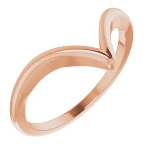 14K Rose V Ring