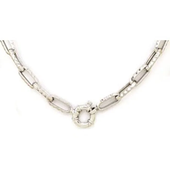 14k Solid White Gold Regency Necklace (15.5.gr.tw)