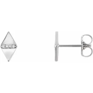 14K White .025 CTW Diamond Geometric Earrings