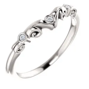 14K White .03 CTW Diamond Matching Band