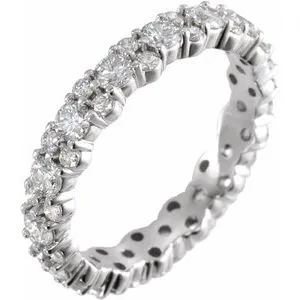 14K White 1 3/4 CTW Diamond Eternity Band Size 7