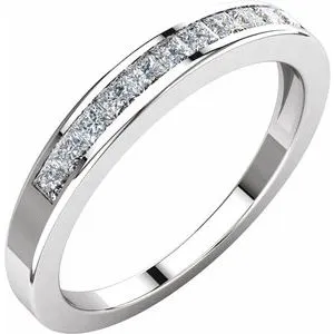 14K White 1/3 CTW Diamond Anniversary Band Size 6