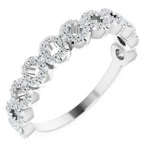 14K White 1/4 CTW Diamond Circle Ring