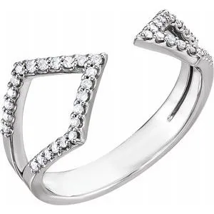 14K White 1/5 CTW Diamond Geometric Ring