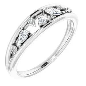 14K White 1/6 CTW Diamond Negative Space Ring