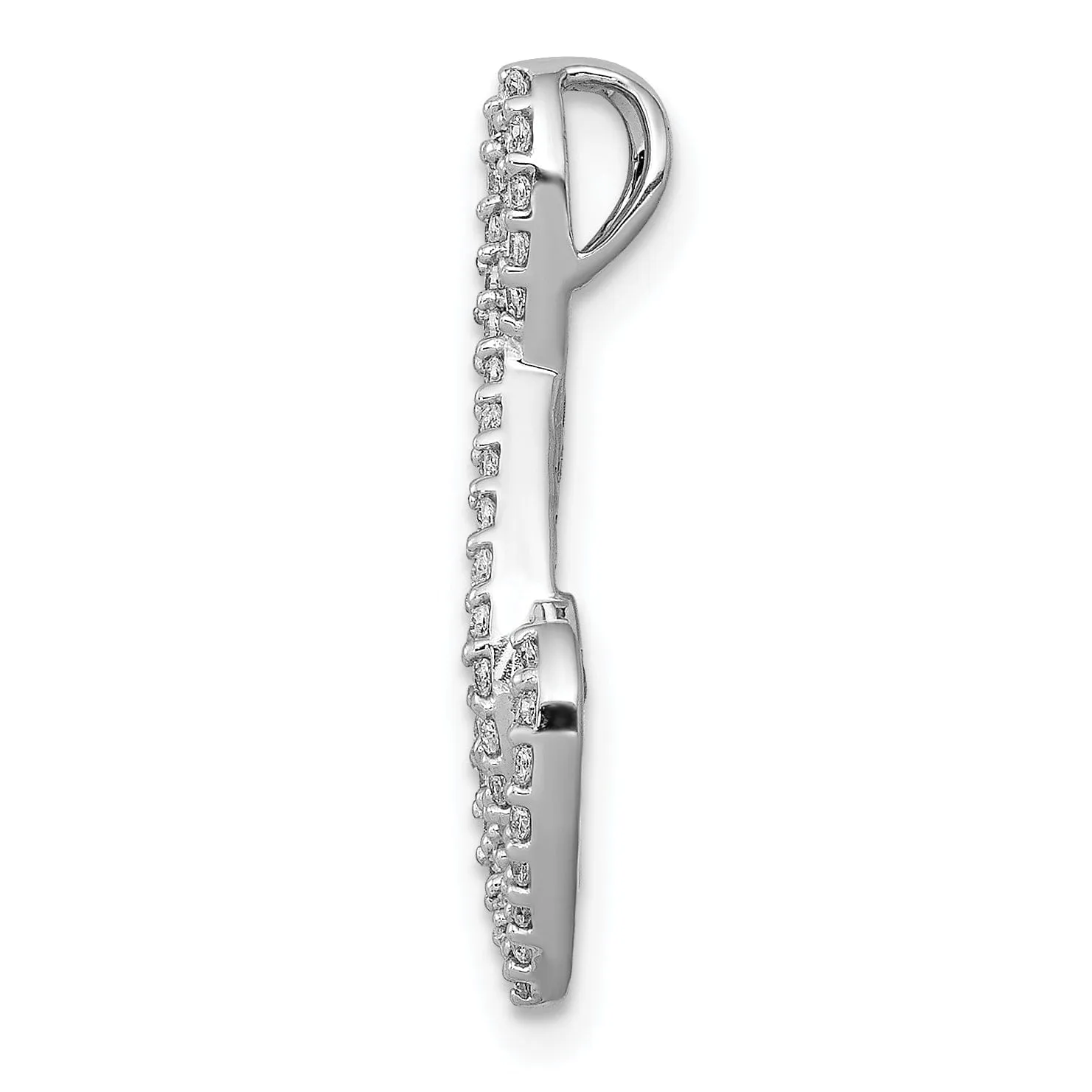 14k White Gold  0.236 CT Diamond Fancy Infinity and Heart Chain Slide Pendant