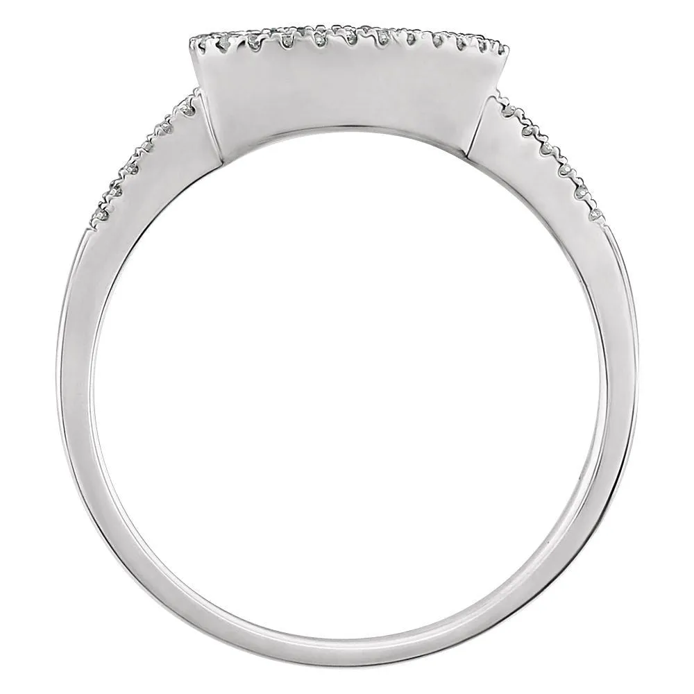 14k White Gold 1/10 CTW Diamond Geometric Ring, Size 7