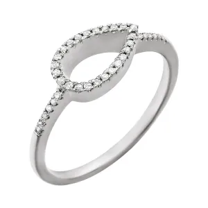 14k White Gold 1/10 CTW Diamond Geometric Ring, Size 7