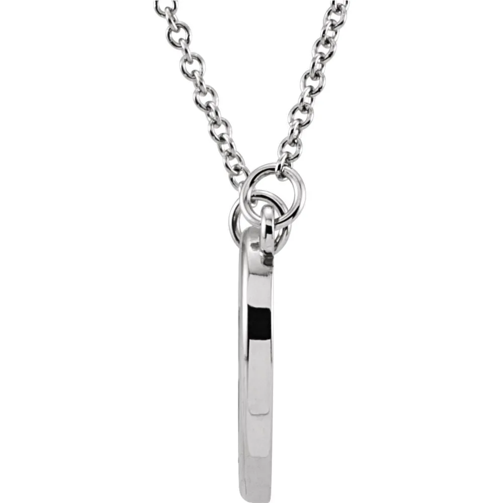14k White Gold 13x13.75mm Heart 16" Necklace
