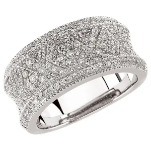 14k White Gold 3/4 CTW Diamond Anniversary Band, Size 7
