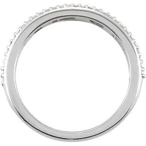 14k White Gold 3/8 CTW Diamond Anniversary Band, Size 7