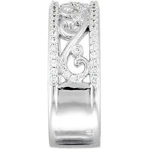 14k White Gold 3/8 CTW Diamond Anniversary Band, Size 7