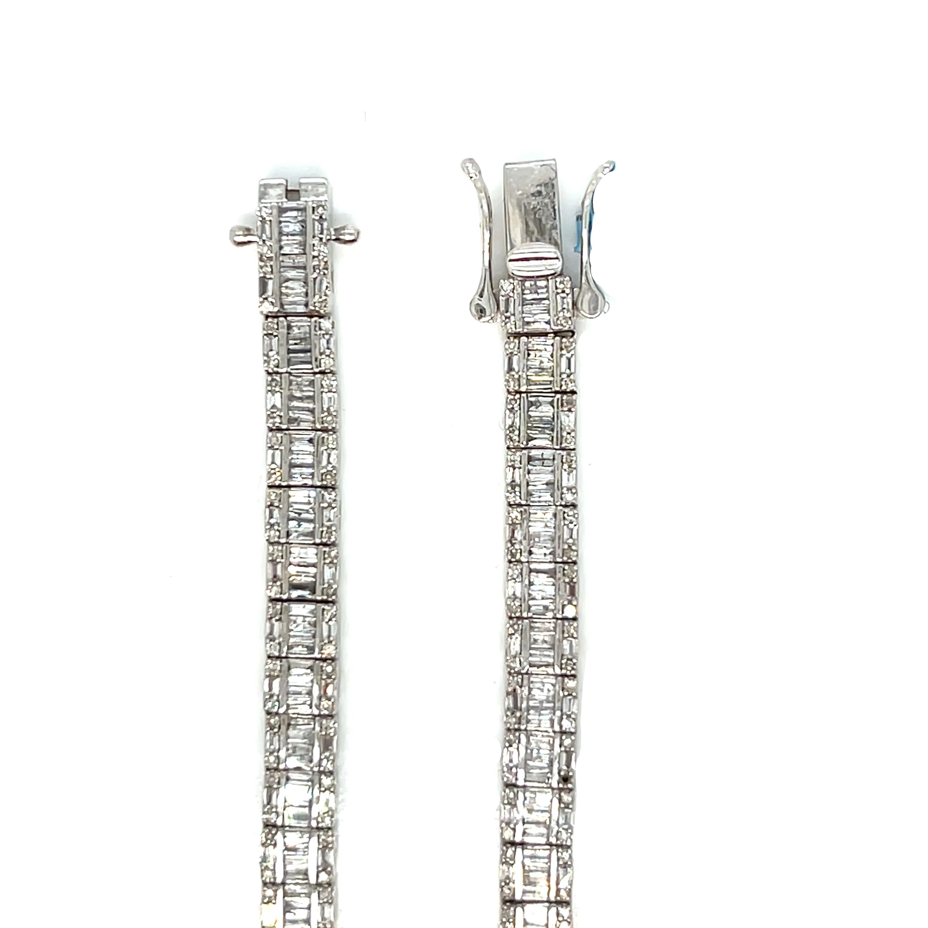 14K White Gold 4.7mm Fancy Elegant Natural Diamonds 18" Necklace - SNK43999