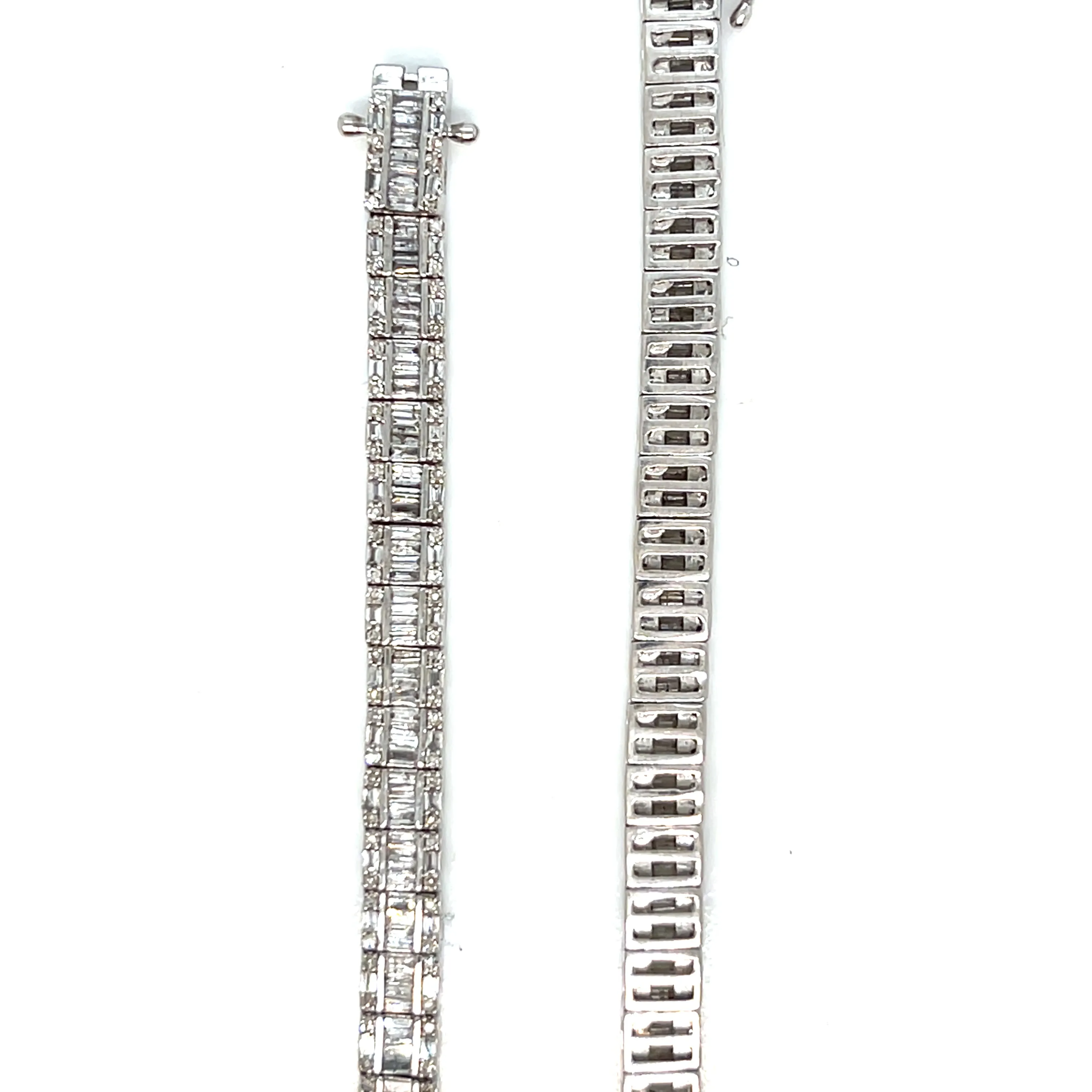 14K White Gold 4.7mm Fancy Elegant Natural Diamonds 18" Necklace - SNK43999