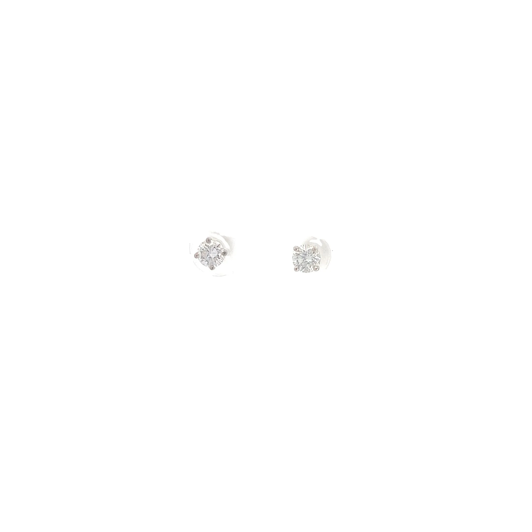 14k white gold .90CT F SI1 Round  Diamond Stud earrings