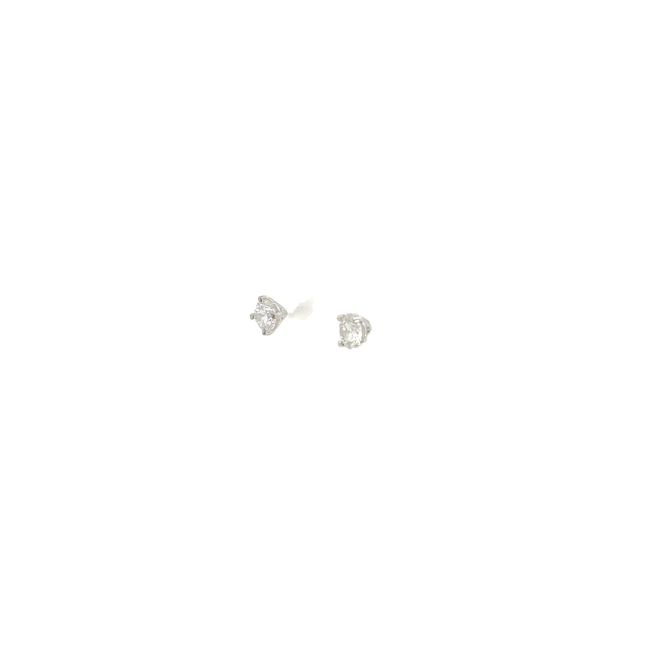 14k white gold .90CT F SI1 Round  Diamond Stud earrings