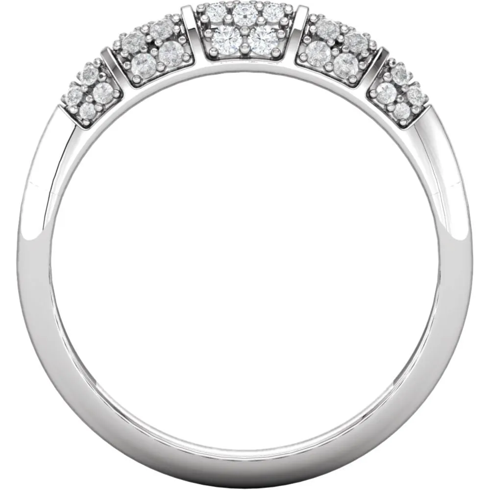 14k White Gold Accented Knife-Edge Band, Size 7