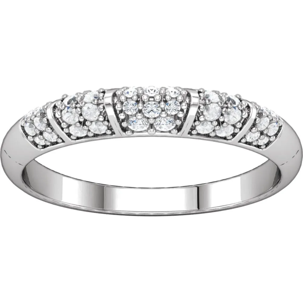 14k White Gold Accented Knife-Edge Band, Size 7